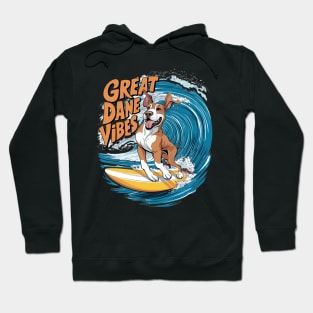 The Wave Rider Great Dane Dog Surfing Hoodie